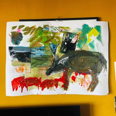 Abstract Mixed-Media Collage Artwork